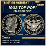 1903 Proof Barber Half Dollars TOP POP! 50c pr68 cam SEGS