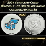 2024 Community Chest Monopoly 1oz .999 Silver Round Colorized Samoa Round