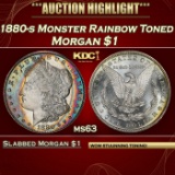 PCGS 1880-s Morgan Dollar Monster Rainbow Toned  $1 ms63 PCGS