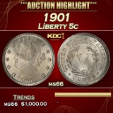 1901 Liberty Nickel 5c ms66 SEGS