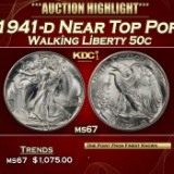 1941-d Walking Liberty Half Dollar Near Top Pop 50c ms67 SEGS