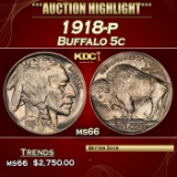 1918-p Buffalo Nickel 5c ms66 SEGS