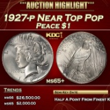1927-p Peace Dollar Near Top Pop $1 ms65+ SEGS