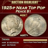 1925-p Peace Dollar Near Top Pop $1 ms67+ SEGS