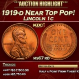 1919-d Lincoln Cent Near Top Pop! 1c ms67 rd SEGS