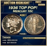 1936 Proof Mercury Dime TOP POP! 10c pr68+ SEGS