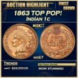 1863 Indian Cent TOP POP! 1c ms67 SEGS