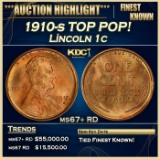 1910-s Lincoln Cent TOP POP! 1c ms67+ RD SEGS