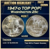 1947-d Washington Quarter TOP POP! 25c ms68 SEGS