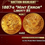 PCGS 1887-s Gold Liberty Half Eagle *Mint Error* $5 ms62 PCGS