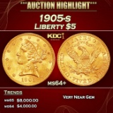 1905-s Gold Liberty Half Eagle $5 ms64+ SEGS