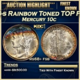 1943-s Mercury Dime Rainbow Toned TOP POP! 10c ms68+ fsb SEGS