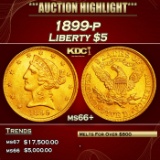 1899-p Gold Liberty Half Eagle $5 ms66+ SEGS