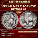 1937-d Buffalo Nickel Near Top Pop 5c ms67+ SEGS