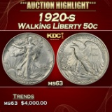 1920-s Walking Liberty Half Dollar 50c ms63 USCG