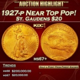 1927-p Gold St. Gaudens Double Eagle Near Top Pop! $20 ms67+ SEGS