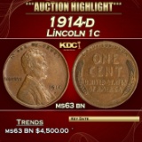 1914-d Lincoln Cent 1c ms63 bn USCG