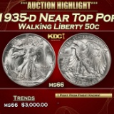 1935-d Walking Liberty Half Dollar Near Top Pop 50c ms66 SEGS