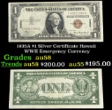 1935A $1 Silver Certificate Hawaii WWII Emergency Currency Grades Choice AU/BU Slider