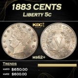 1883 CENTS Liberty Nickel 5c Grades ms62+