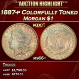 1887-p Morgan Dollar Colorfully Toned $1 ms66+ SEGS