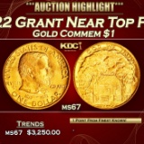 1922 Grant Gold Commem Dollar Near Top Pop! 1 ms67 SEGS