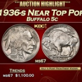 1936-s Buffalo Nickel Near Top Pop 5c ms67 SEGS
