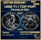 1956 Ty I Proof Franklin Half Dollar TOP POP! 50c pr68+ SEGS