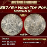 1887/6-p Morgan Dollar Near Top Pop! $1 ms65+ SEGS