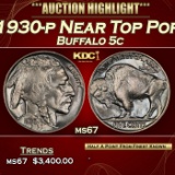 1930-p Buffalo Nickel Near Top Pop 5c ms67 SEGS