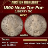 1890 Liberty Nickel Near Top Pop 5c ms66+ SEGS