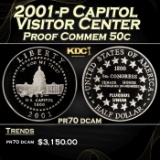 2001-p Capitol Visitor Center Proof Modern Commem Half Dollar 50c pr70 dcam SEGS