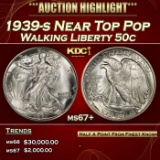 1939-s Walking Liberty Half Dollar Near Top Pop 50c ms67+ SEGS