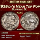 1938-d/s Buffalo Nickel Near Top Pop 5c ms67+ SEGS