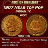 1907 Indian Cent Near Top Pop 1c ms66+ RD SEGS