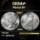 1934-p Peace Dollar $1 Grades ms64