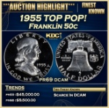 1955 Proof Franklin Half Dollar TOP POP! 50c pr69 dcam SEGS