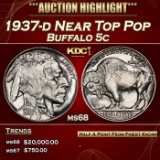 1937-d Buffalo Nickel Near Top Pop 5c ms68 SEGS
