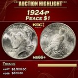 1924-p Peace Dollar $1 ms66+ SEGS