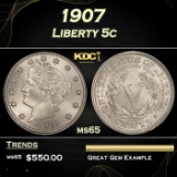 1907 Liberty Nickel 5c Grades ms65