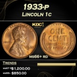 1933-p Lincoln Cent 1c ms66+ rd SEGS