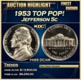 1953 Proof Jefferson Nickel TOP POP! 5c pr69 DCAM SEGS