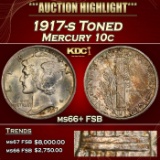 1917-s Mercury Dime Toned 10c ms66+ FSB SEGS