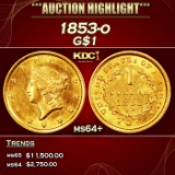 1853-o Gold Dollar $1 ms64+ SEGS