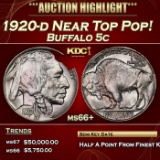 1920-d Buffalo Nickel Near Top Pop! 5c ms66+ SEGS