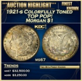 1921-s Morgan Dollar Colorfully Toned TOP POP! $1 ms67 SEGS
