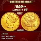 1899-p Gold Liberty Half Eagle $5 ms66+ SEGS