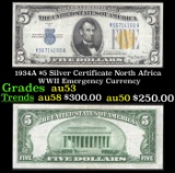 1934A $5 Silver Certificate North Africa WWII Emergency Currency Grades Select AU