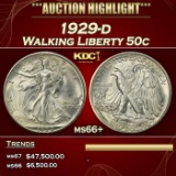 1929-d Walking Liberty Half Dollar 50c ms66+ SEGS