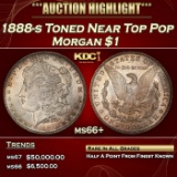 1888-s Morgan Dollar Toned Near Top Pop $1 ms66+ SEGS
